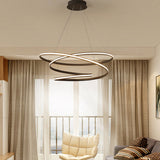 Chic Nordic Style Coffee Metallic Led Suspension Chandelier Light For Restaurants