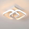 Modern Geometric Ceiling Light: Aluminum Led Semi Flush Mount For Corridor White / Square Plate