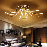 Modern Led Flush Mount Lighting In White For Petal Living Room