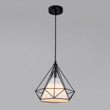Antique Diamond Cage Iron Pendant Light Fixture For Dining Room