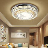Contemporary Crystal Led Ceiling Light With Butterfly Pattern - Chrome Flush Mount Fixture 23.5/31.5