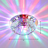 Modern Led Flush Ceiling Light Clear Crystal Floral Design For Entryway / Multi Color