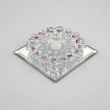 Crystal Led Flush Ceiling Light Fixture - Modern Entryway Clear / Third Gear Square Plate