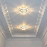Contemporary Crystal Led Flush Mount Ceiling Light - Bud Fixture In Clear