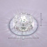 Contemporary Crystal Led Flush Mount Ceiling Light: Floral Entryway Lighting Clear / White