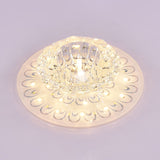 Minimalist Crystal Floral Led Flush Mount For Corridor Lighting Clear / Warm