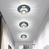 Simple Crystal Led Ceiling Light With Flush Mount - Ideal For Corridors