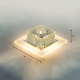Clear Crystal Led Flush Mount Ceiling Light For Hallways And Corridors / 6 Warm