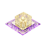 Simplicity Square Led Crystal Flush Mount Ceiling Light - Clear For Entryways