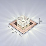 Modern Crystal Led Ceiling Light With Square Shade For Corridors Tan / 5.5 White