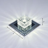 Modern Crystal Led Ceiling Light With Square Shade For Corridors Black / 7 White