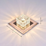 Modern Crystal Led Ceiling Light With Square Shade For Corridors Tan / 7 Warm