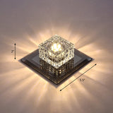 Modern Led Crystal Block Flush Ceiling Light Fixture - Small Corridor Black / Warm