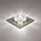 Minimalist Led Crystal Flush Mount For Corridor Lighting Black / White
