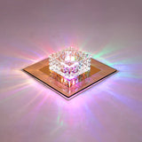 Minimalist Led Crystal Flush Mount For Corridor Lighting Tan / Multi Color