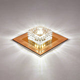 Minimalist Led Crystal Flush Mount For Corridor Lighting Tan / White