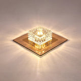 Minimalist Led Crystal Flush Mount For Corridor Lighting Tan / Warm