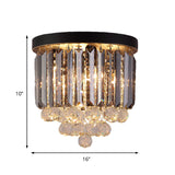 Minimalist Crystal Flushmount Lighting - Black Cylindrical Corridor Ceiling Flush Light (10/12/16)