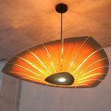 Southeast Asian Wood Triangular Suspension Light - Restaurant Chandelier Fixture 4 / Yellow-Brown