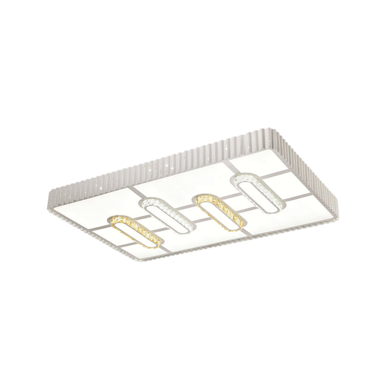 Modern Led Crystal Ceiling Flush Mount Lamp With Multi-Pattern Design