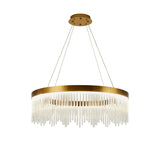 Simple Ring Crystal Icicles Chandelier Led Ceiling Light - Gold Diameters: 16 23.5 & 31.5