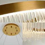 Simple Ring Crystal Icicles Chandelier Led Ceiling Light - Gold Diameters: 16 23.5 & 31.5