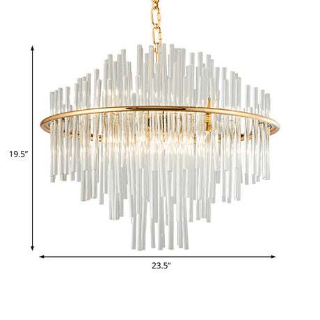 Traditional Crystal Chandelier Pendant Light - 4 Tiers Multiple Sizes Gold Ceiling Lamp 8/12/16