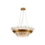 Transitional Crystal Tapered Icicle Chandelier Light Fixture - 7/14 Height 9-Light Gold Pendant