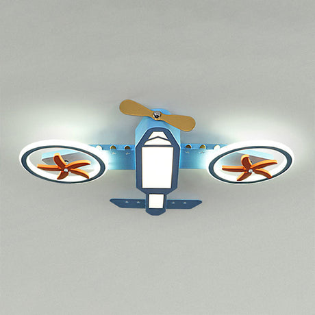 Blue Led Flush Mount Ceiling Light For Childs Room - Simplicity And Style In Third Gear