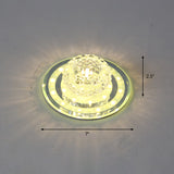 Geometric Passage Led Flush Mount Crystal Block Ceiling Light Clear / Warm Round