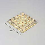 Led Crystal Block Square Flush Mount Fixture For Corridor