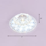 Contemporary Crystal Clear Led Flush Ceiling Light For Entryway - Blossom Mount