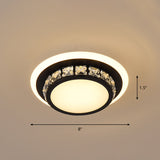 Mini Led Crystal Flush Mount Light For Elegant Corridors - Simplicity In Ceiling Lighting Black /