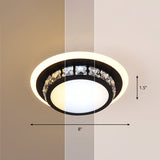 Mini Led Crystal Flush Mount Light For Elegant Corridors - Simplicity In Ceiling Lighting Black /