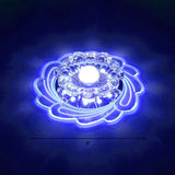 Floral Shade Crystal Led Flush Mount Lighting For Entryway - Minimalist Design Clear / Blue