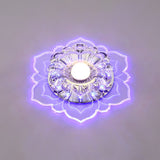 Modern Clear Led Flush Ceiling Light For Foyer - Blossom Shade Crystal / Blue