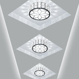 Minimalist Black Led Crystal Drum Flush Mount Lighting With White Light