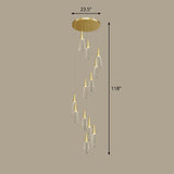Spiral Conical Pendant Light For Modern Stairwells - Multi-Light Acrylic Hanging Fixture 12 / Gold