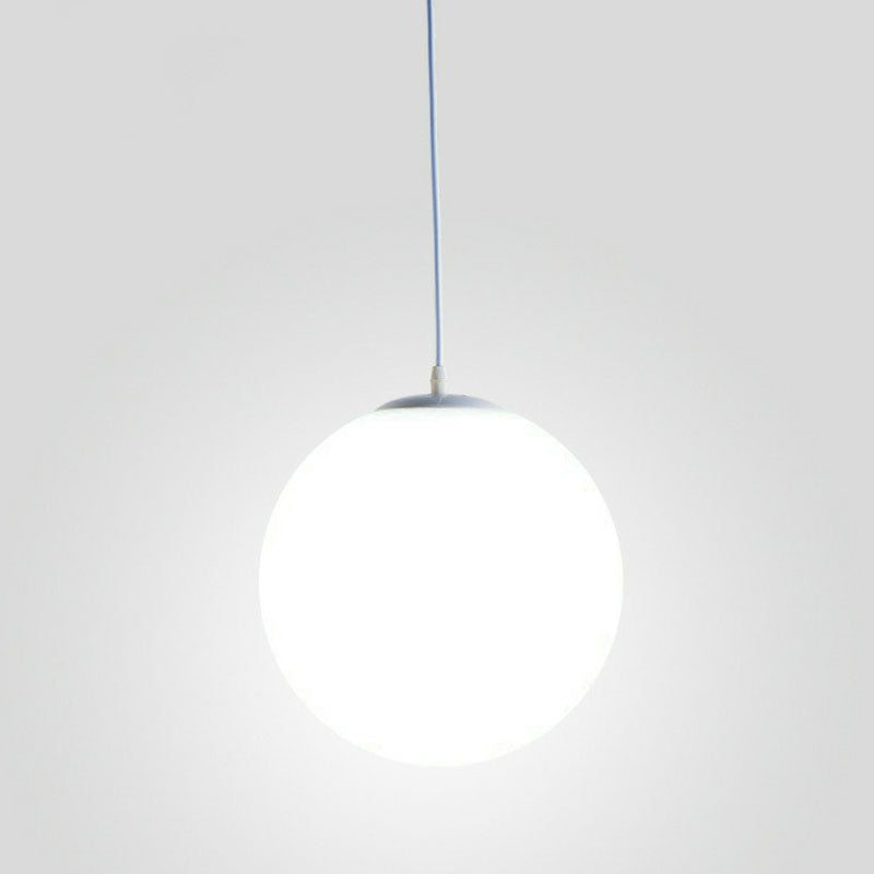 Minimalist Single Restaurant Ceiling Lamp With Opal Glass Shade
