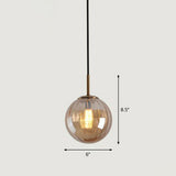 Contemporary Multi-Color Glass Ball Pendulum Pendant Light For Dining Table