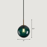 Contemporary Multi-Color Glass Ball Pendulum Pendant Light For Dining Table
