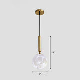 Minimalist Metal Crescent Pendant Light - 3D Printed Moon Shape Single Hanging Lamp