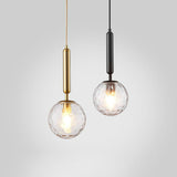 Modern Hammer Glass Pendant Light - Elegant Ball Shaped Hanging Fixture For Restaurants