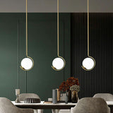 Simple Cream Glass Novelty Ball Pendant Light With Bedside Suspension - 1-Bulb Gold Lighting