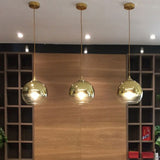 Sleek Electroplate Glass Pendant Light For Dining Room - Postmodern Single Ceiling Hang Design