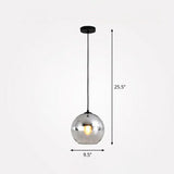 Sleek Electroplate Glass Pendant Light For Dining Room - Postmodern Single Ceiling Hang Design