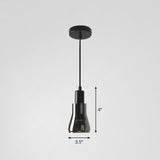 Contemporary Smoke Grey Glass Pendant Light With Pot Lid Design - Black Ceiling Lighting For Dining