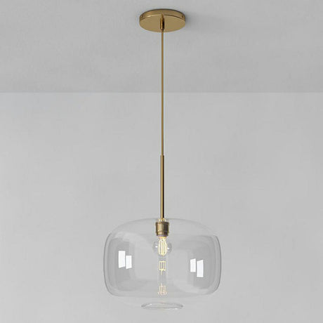 Clear Glass Mug Pendant Light With Simple Design Gold Finish And Suspension / A
