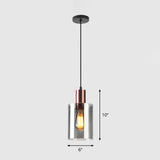 Smoke Grey Glass Pendant Light - Rose Gold Bottle Shaped Postmodern Hanging Fixture Gray