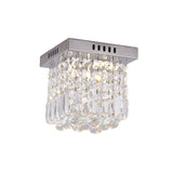 Modern Crystal Chrome Flush Mount Led Ceiling Light - 8/16 Cubic/Cuboid For Bedroom